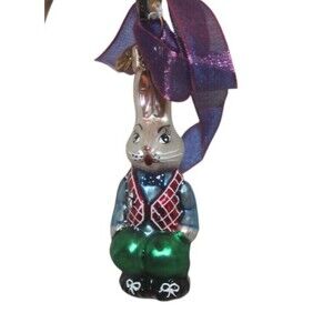 Vintage Radko Ornament Little Gems Easter Billie Buny  3” Glass Poland